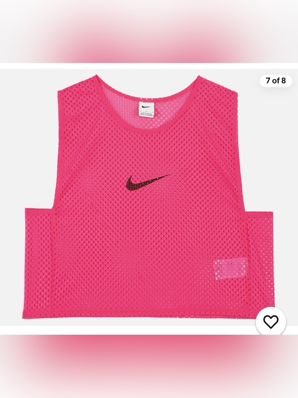 Nike Dri Fit Park BiB Soccer Training Mesh Vest In Hot Pink Size Small